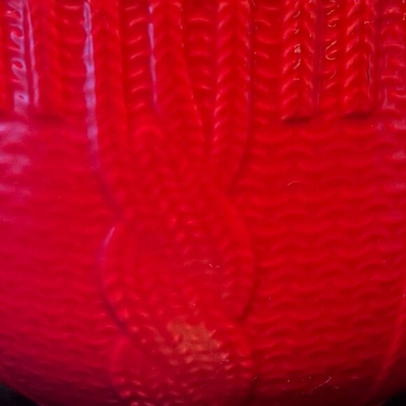 MSRF DESIGN STUDIO Embossed Red Cable Knit Sweater Textured Ceramic Mug / Bowl - Picture 13 of 13